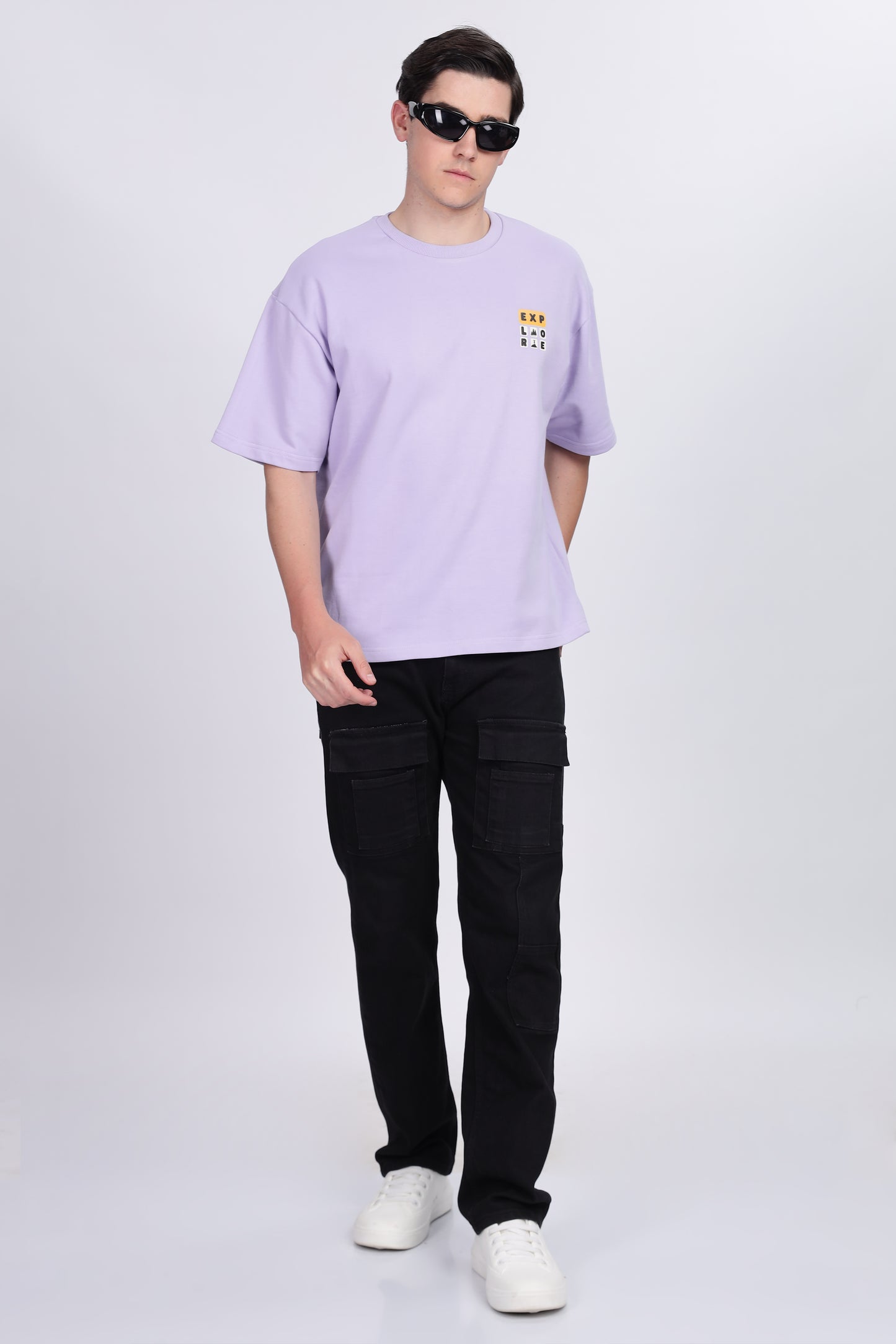 Skigg Lavender Terry Oversized T-Shirt – Explore Design | 280 GSM - Skigg Wears
