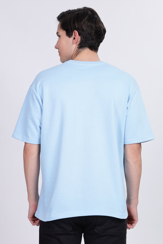 Skigg Baby Blue Oversized T-Shirt β Not a Regular Guy | Gym, Biking, Adventure - Skigg Wears