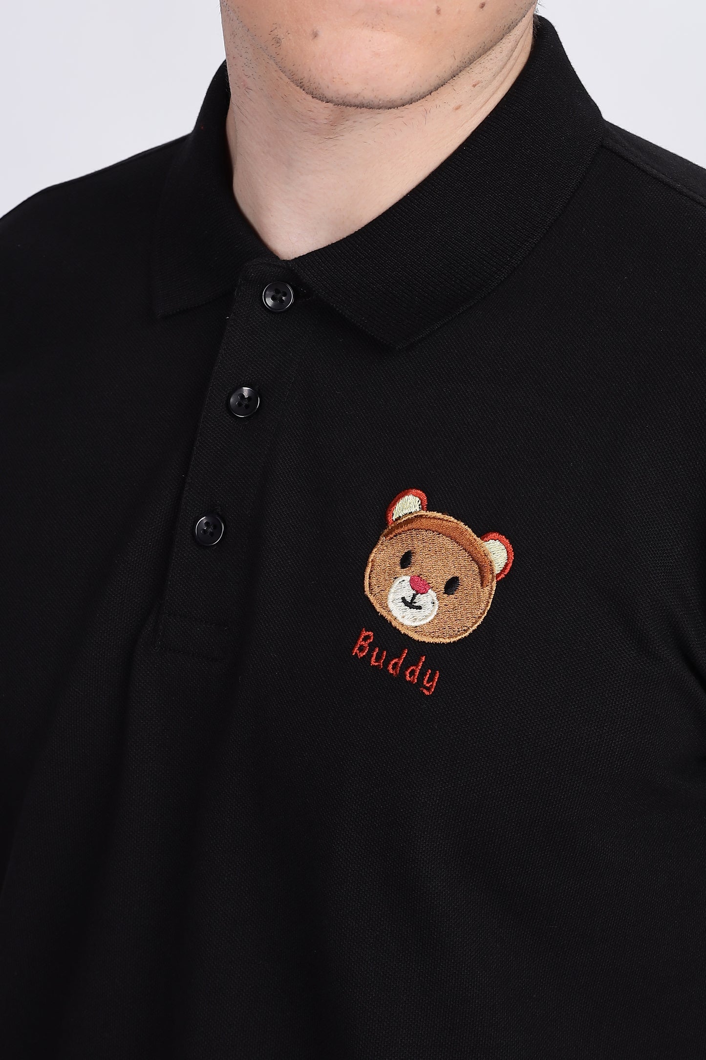 Skigg Black Polo Half Sleeve T-Shirt – Embroidered Design | Premium Cotton Blend - Skigg Wears