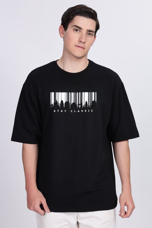 Skigg Black Premium Oversized T-Shirt – Stay Classic | 280 GSM Cotton - Skigg Wears