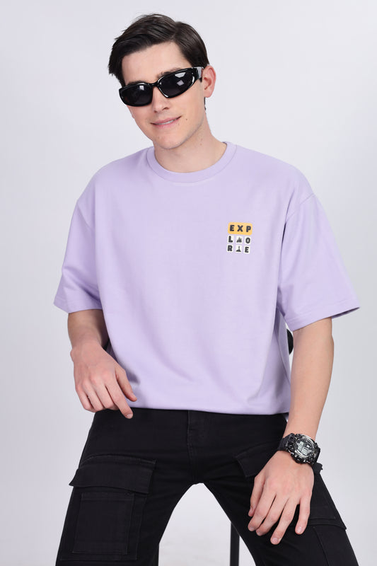 Skigg Lavender Terry Oversized T-Shirt – Explore Design | 280 GSM - Skigg Wears